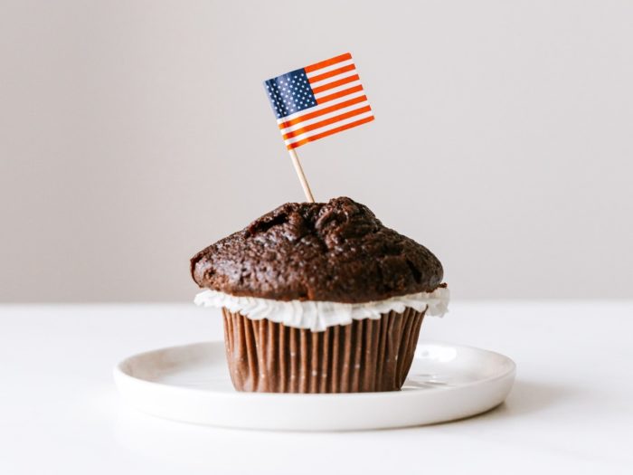 independence day payroll reminder cupcake with american flag